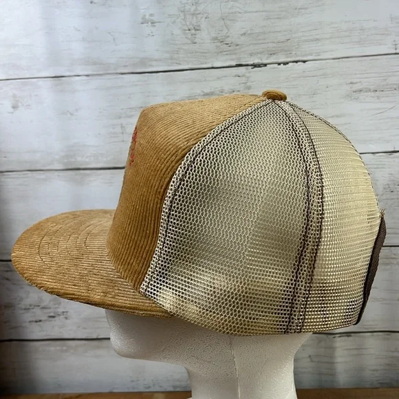 Vintage swingster corduroy support American agriculture farmer SnapBack mesh hat - Picture 5 of 8